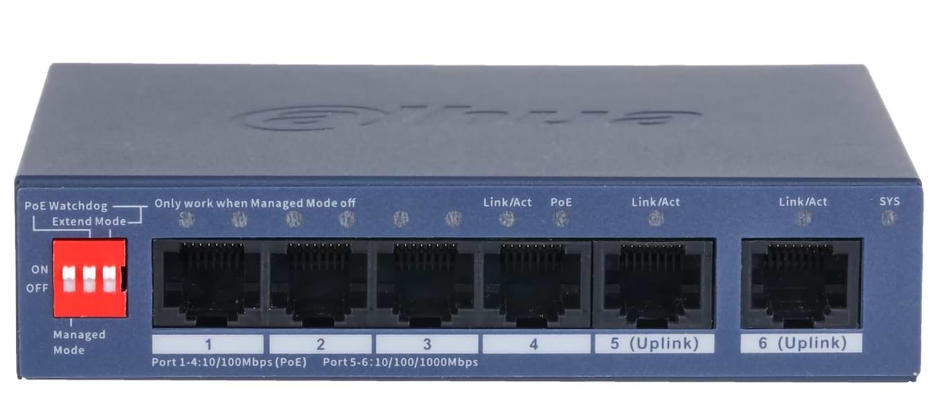 Коммутатор локальної мережі (Switch) Dahua DH-CS4006-4ET2GT-36 PoE